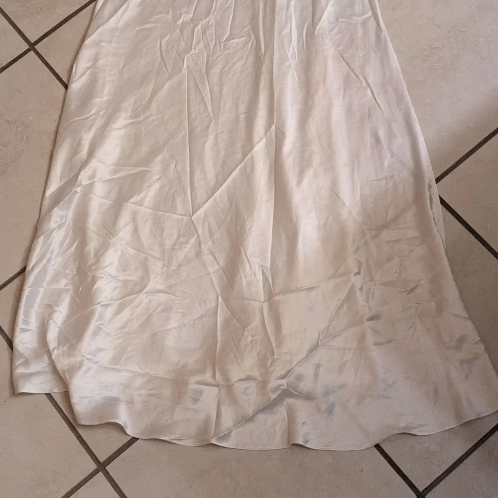 NWT Victoria's Secret Vintage Maxi Nightgown Satin Lace Sheer Stomach Back S